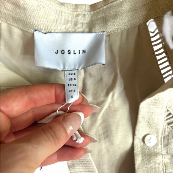 NWT JOSLIN SELENA LINEN MINI SHIRT Dress Size 4 100% Linen - Picture 5 of 12